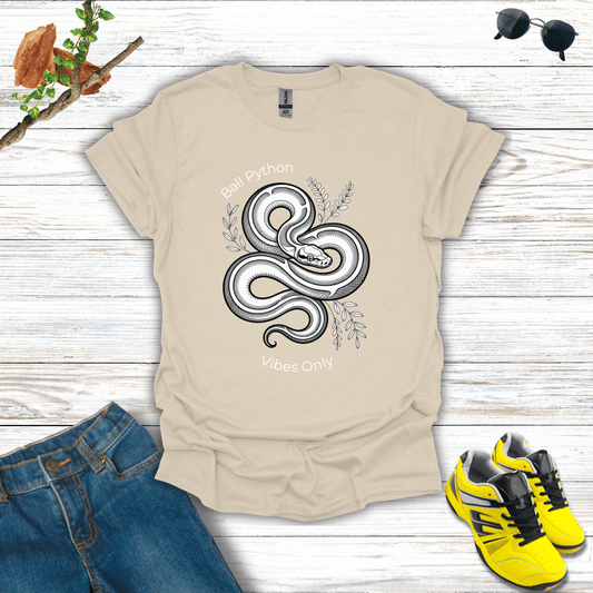 Ball Python Vibes Only T-Shirt Natural / S unisex graphic t-shirt