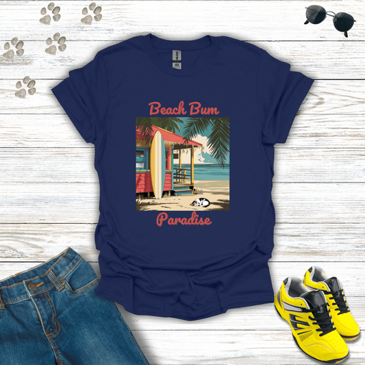 Beach Bum Paradise T-Shirt Navy / S unisex graphic t-shirt