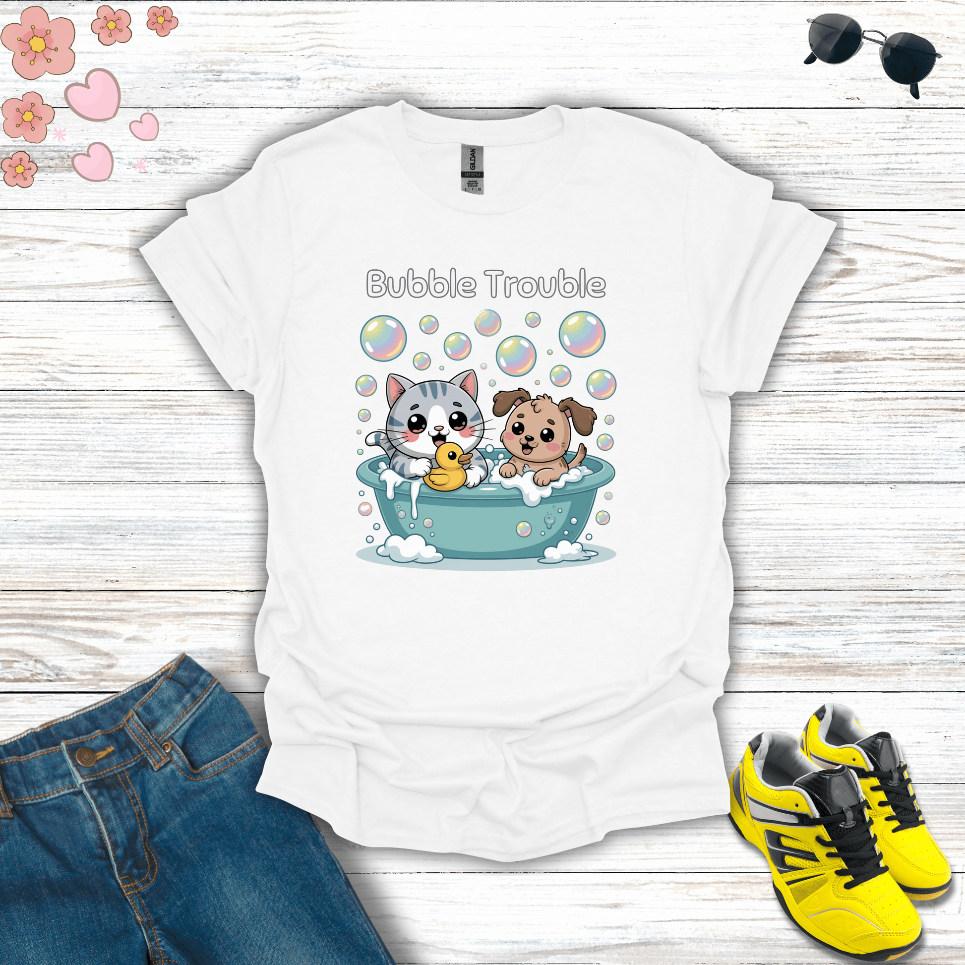 Bubble Trouble T-Shirt White / S unisex graphic t-shirt