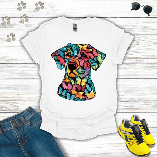 Butterfly Labrador T-Shirt White / S unisex graphic t-shirt