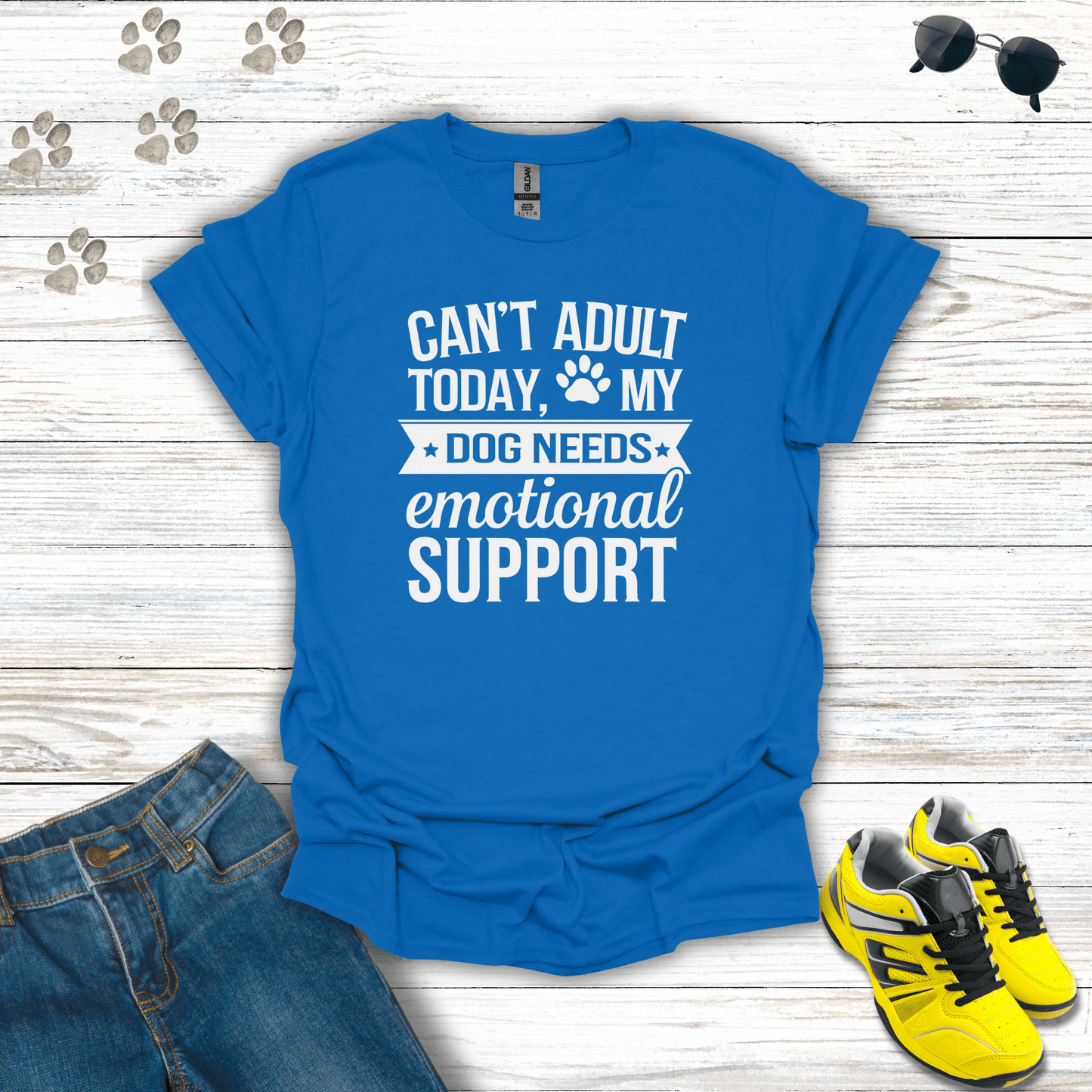 Can't Adult Dog Needs Emotional Support - T-Shirt Royal / S unisex graphic t-shirt