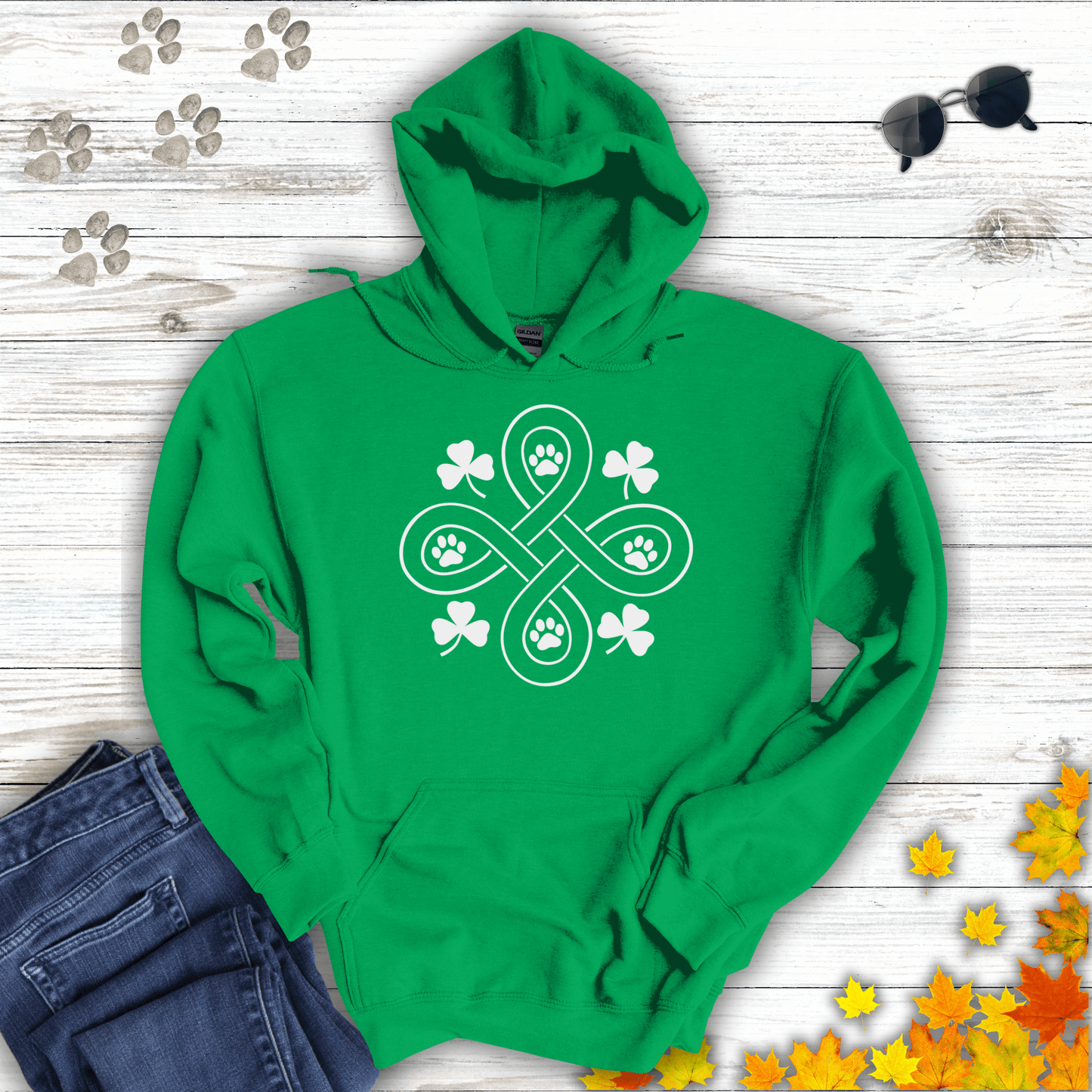 Celtic Paws Hoodie Irish Green / S unisex graphic t-shirt