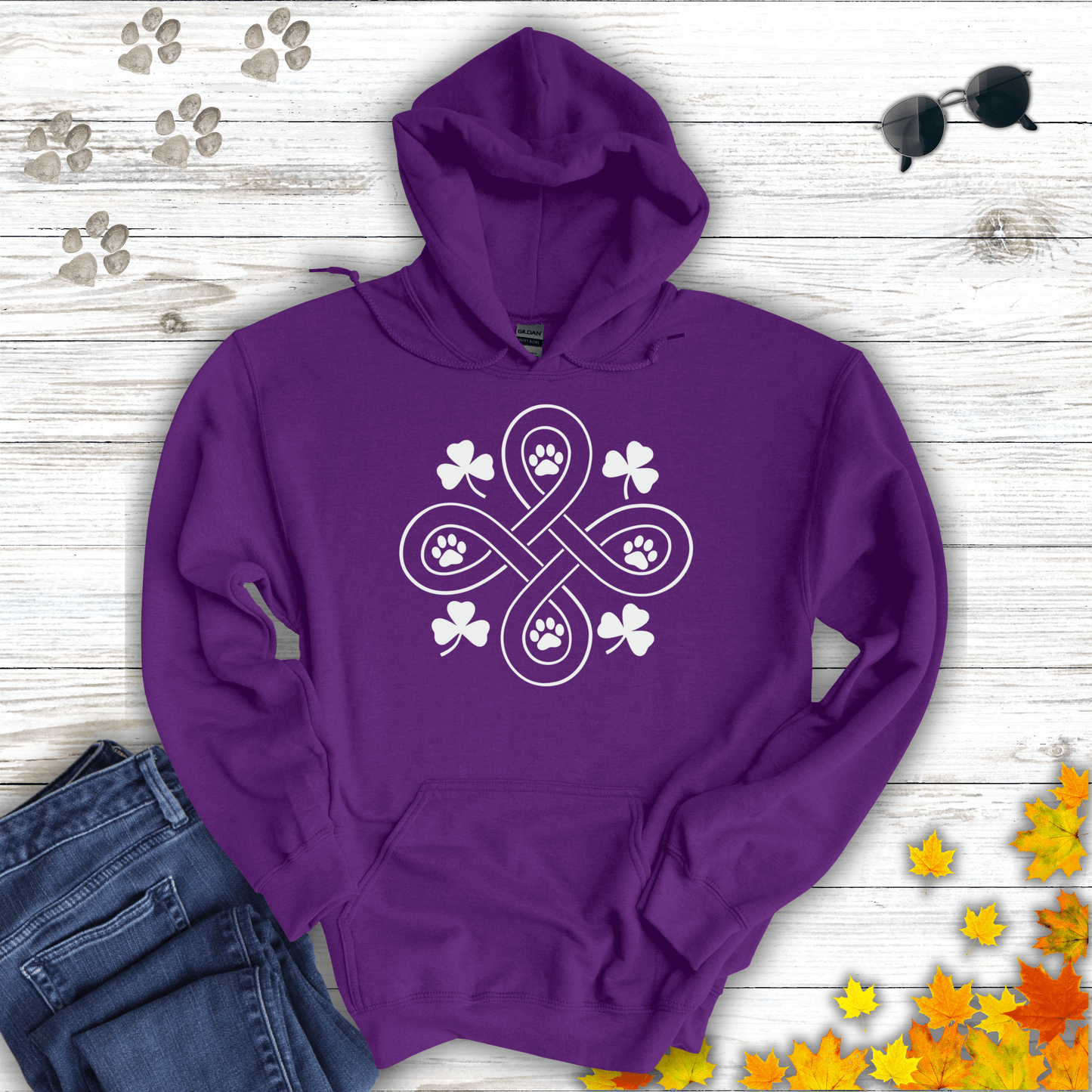 Celtic Paws Hoodie Purple / S unisex graphic t-shirt