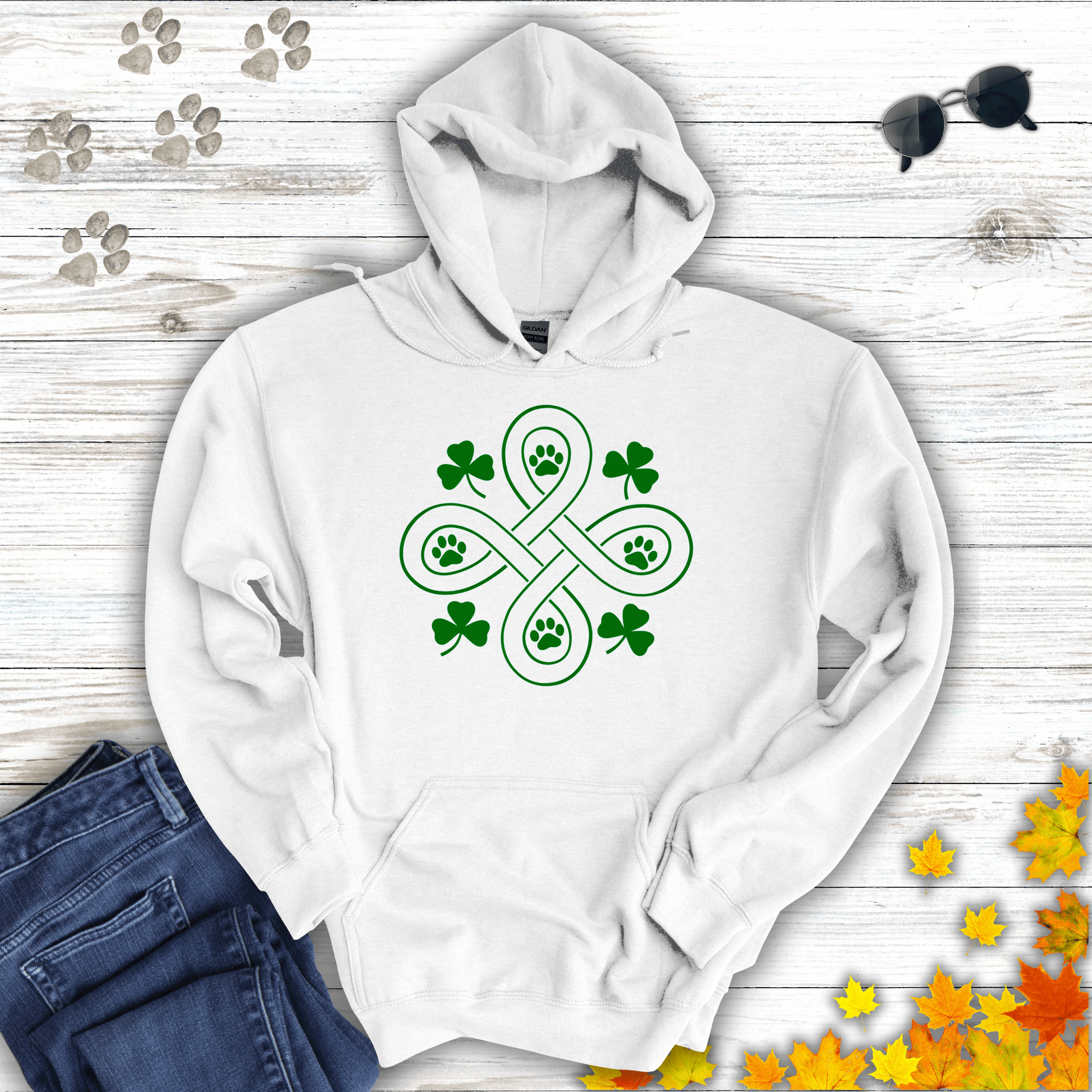 Celtic Paws Hoodie White / S unisex graphic t-shirt
