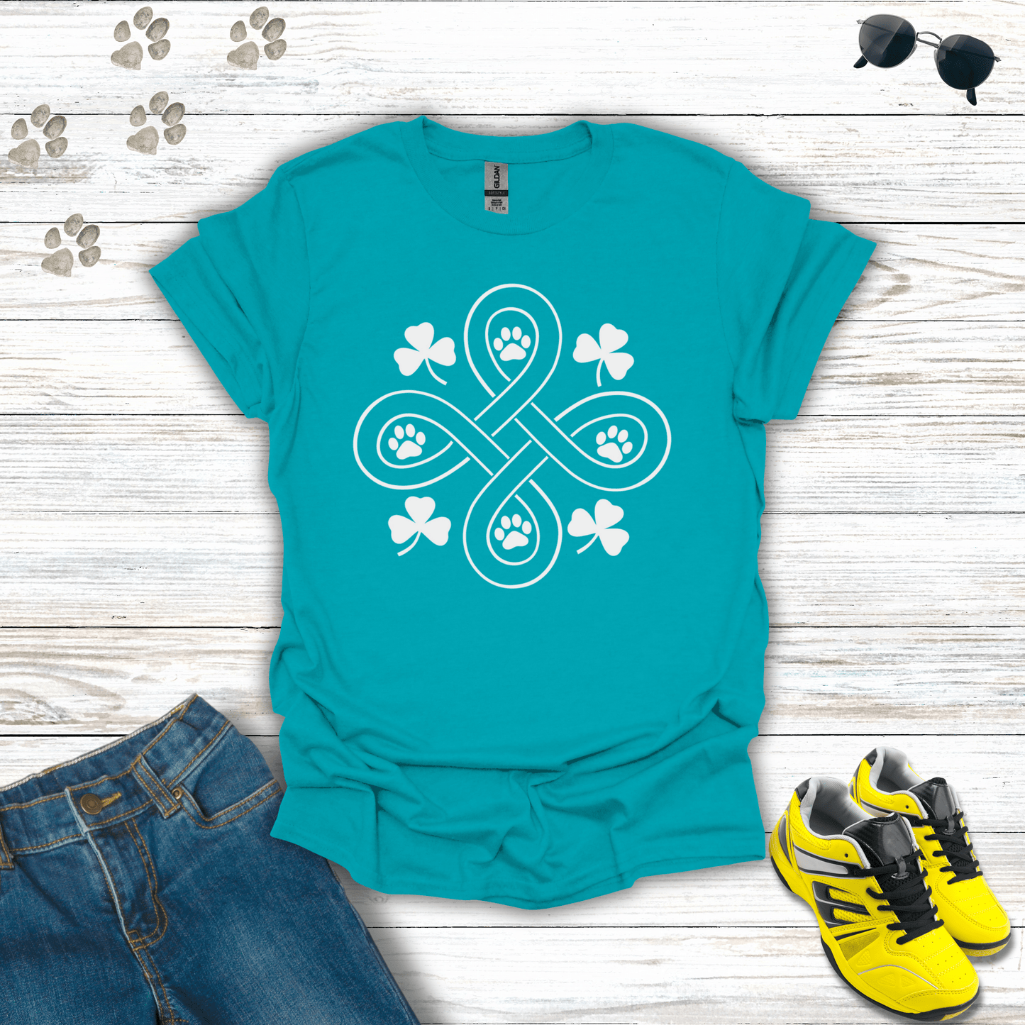 Celtic Paws T-Shirt Tropical Blue / S unisex graphic t-shirt