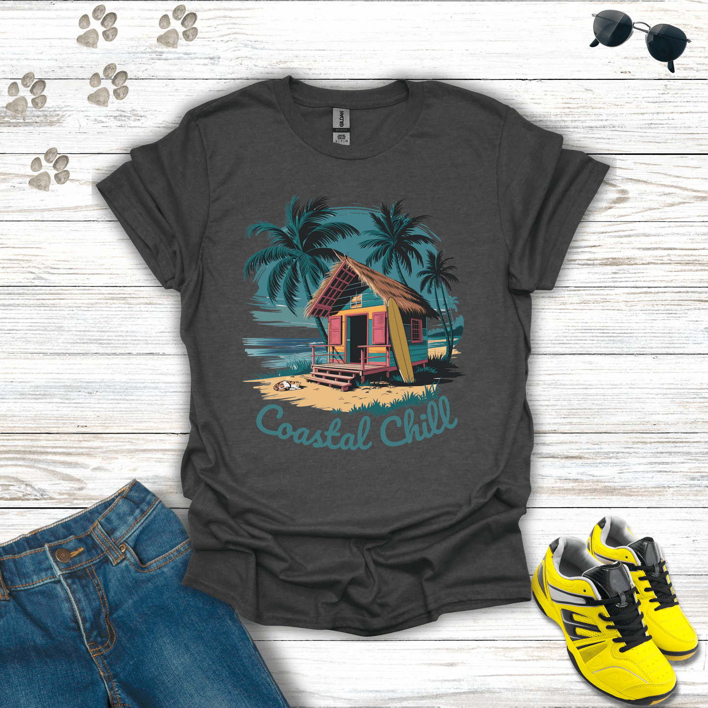 Coastal Chill T-Shirt Dark Heather / S unisex graphic t-shirt