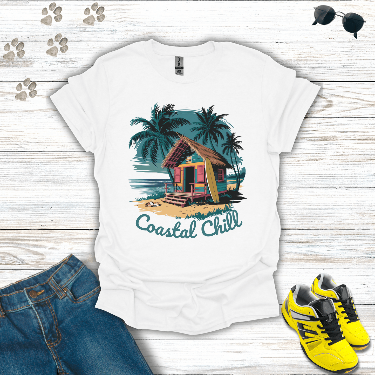 Coastal Chill T-Shirt White / S unisex graphic t-shirt