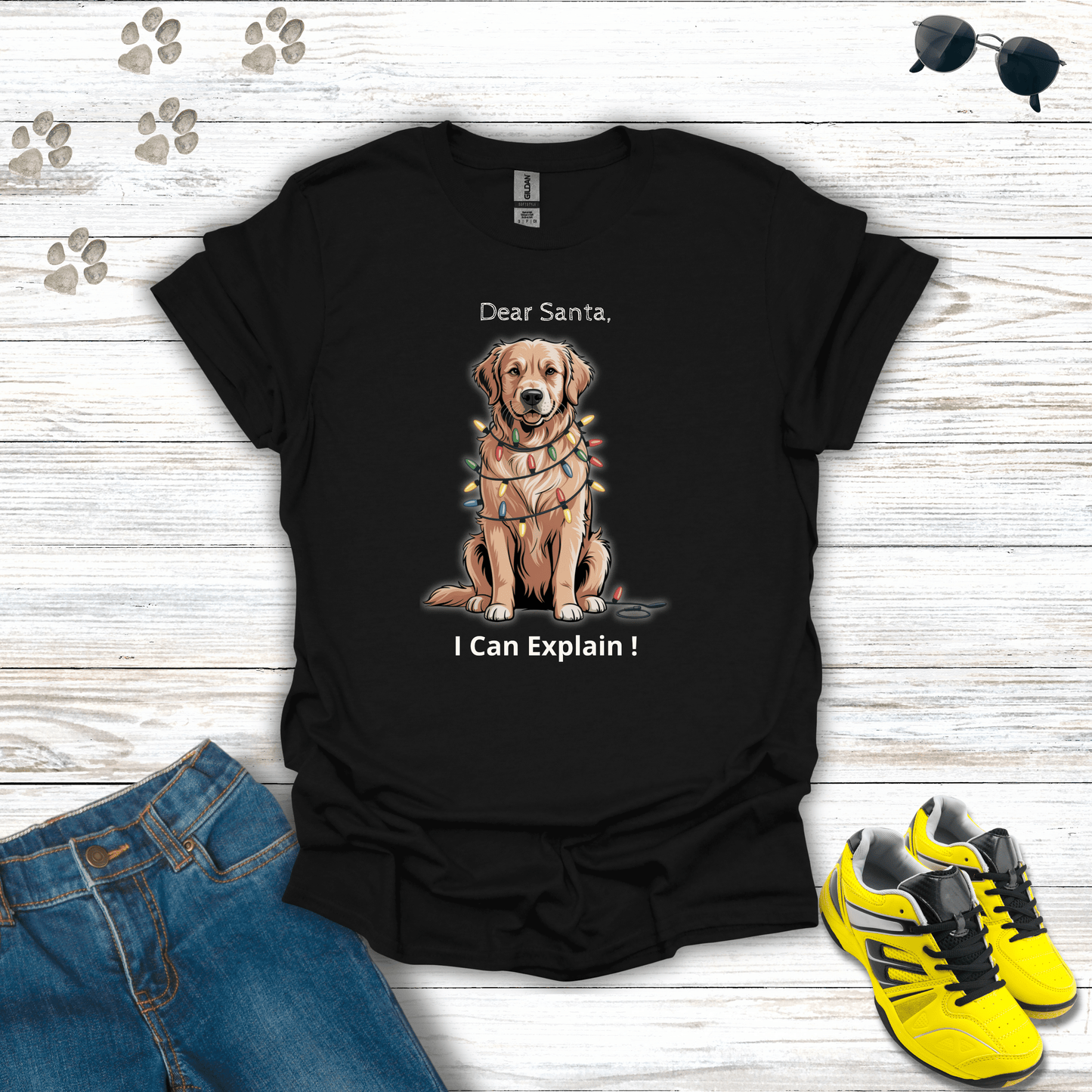 Dear Santa, I Can Explain Dog T-Shirt Black / S unisex graphic t-shirt