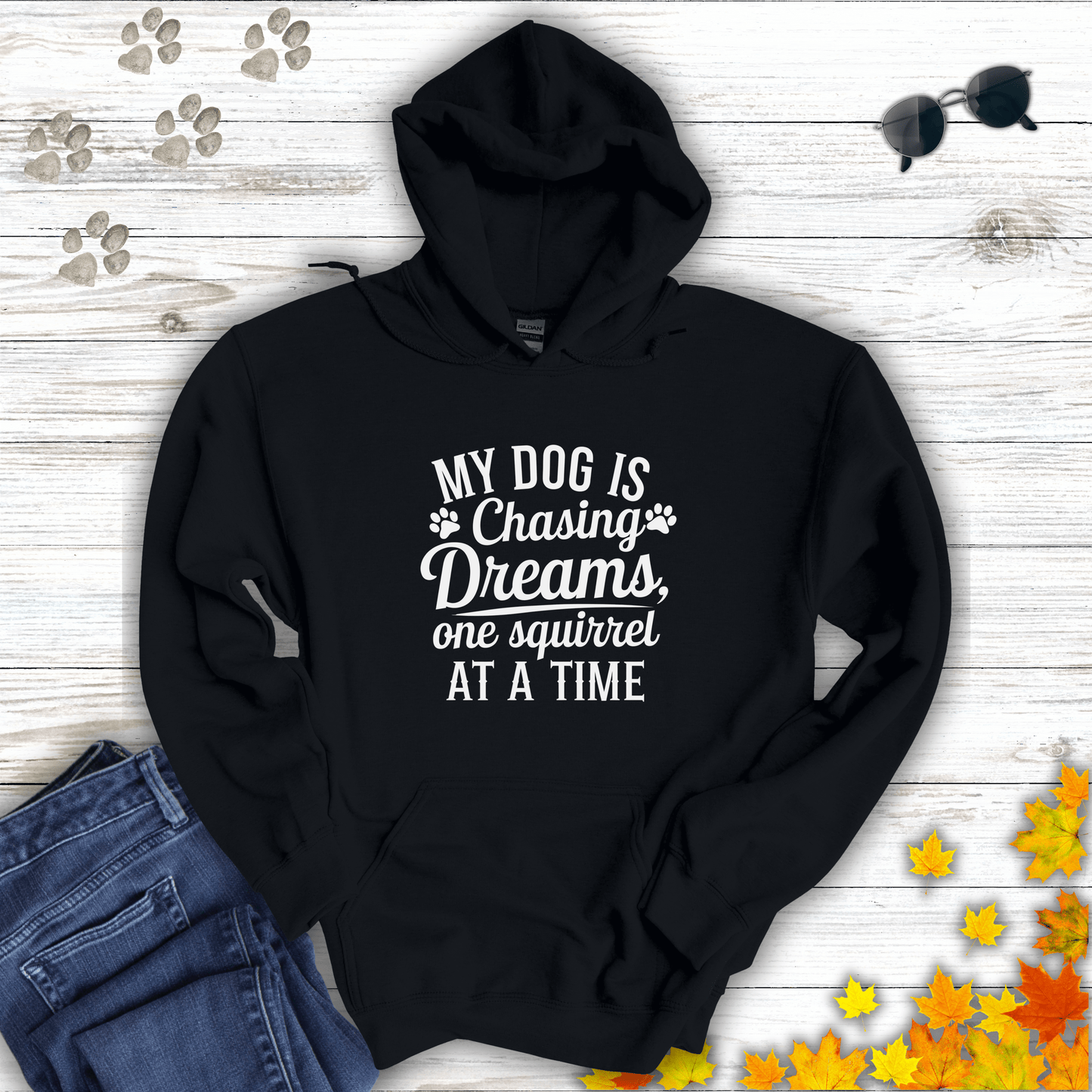Dog Dreams Hoodie Black / S unisex graphic t-shirt