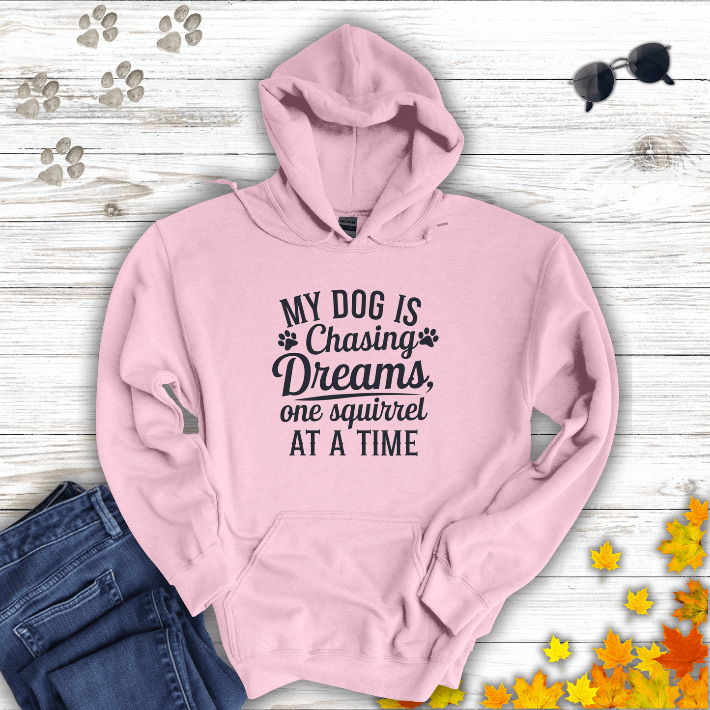 Dog Dreams Hoodie Light Pink / S unisex graphic t-shirt