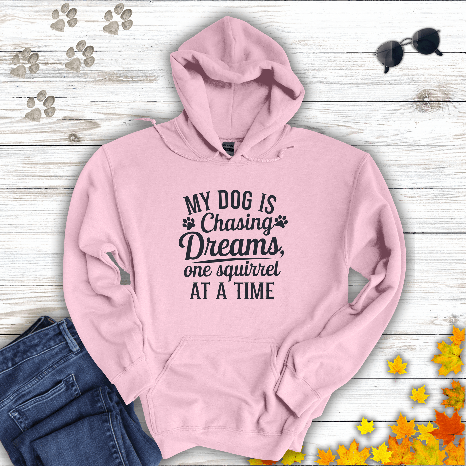 Dog Dreams Hoodie Light Pink / S unisex graphic t-shirt