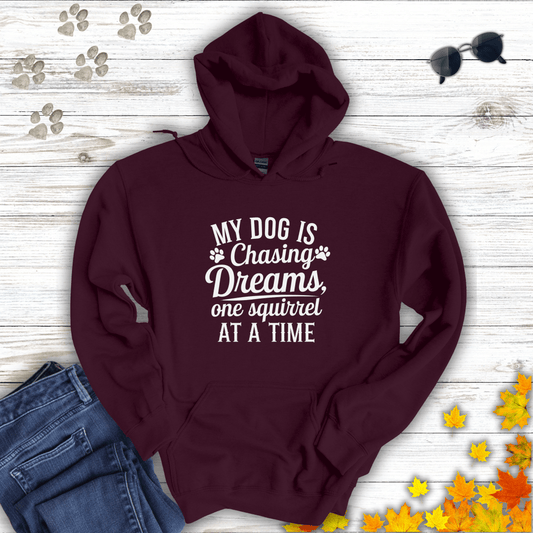 Dog Dreams Hoodie Maroon / S unisex graphic t-shirt