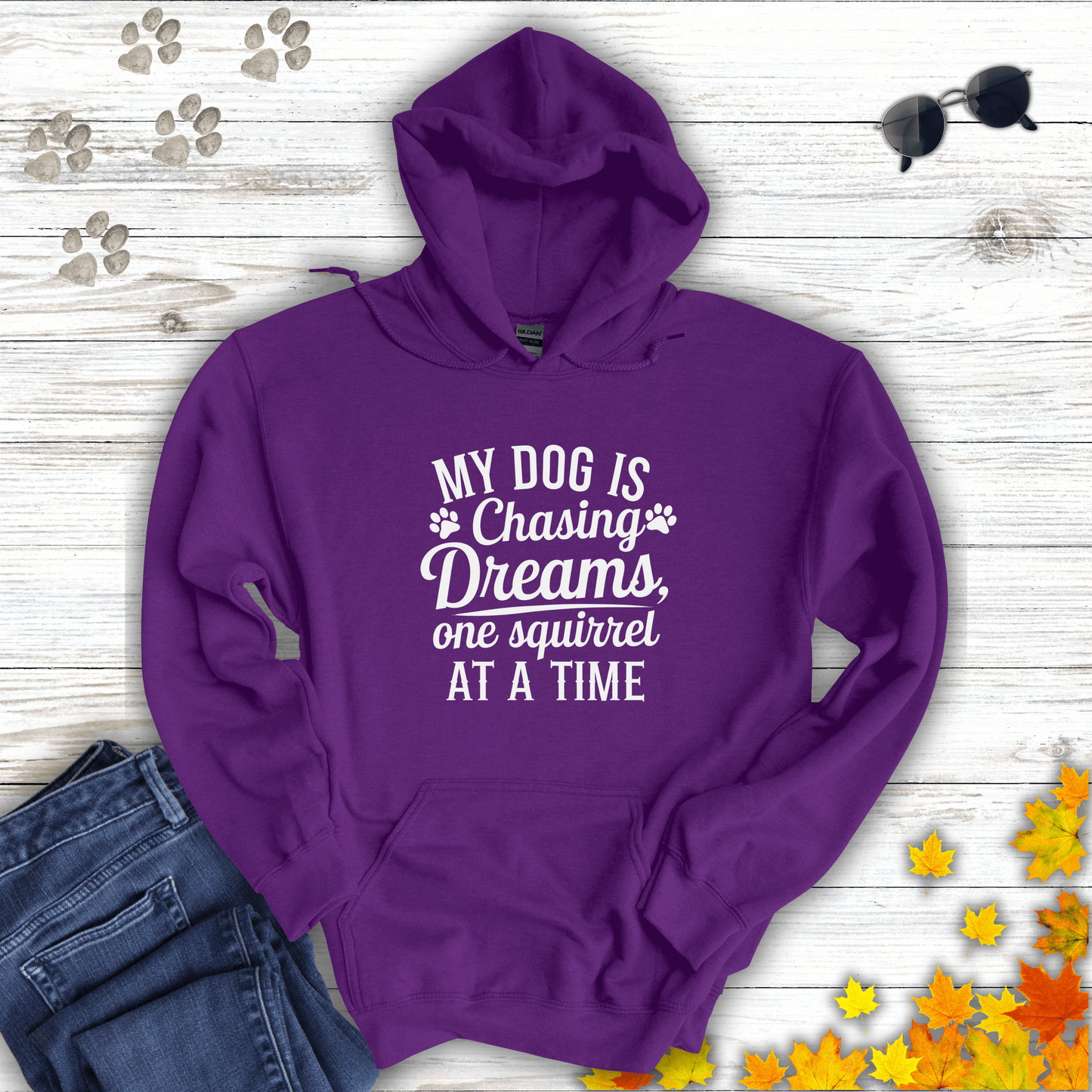 Dog Dreams Hoodie Purple / S unisex graphic t-shirt