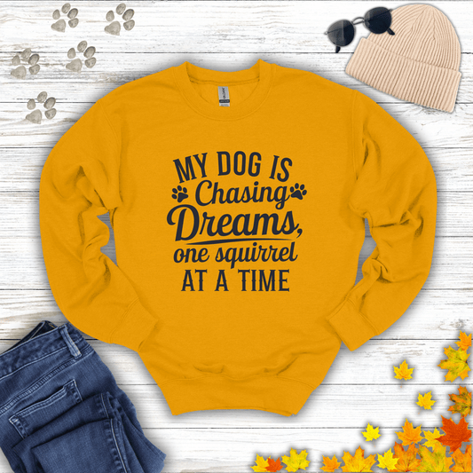 Dog Dreams Sweatshirt S / Gold unisex graphic t-shirt