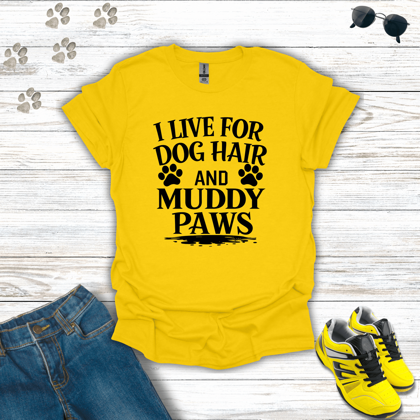 Dog Hair and Muddy Paws T-Shirt Daisy / S unisex graphic t-shirt
