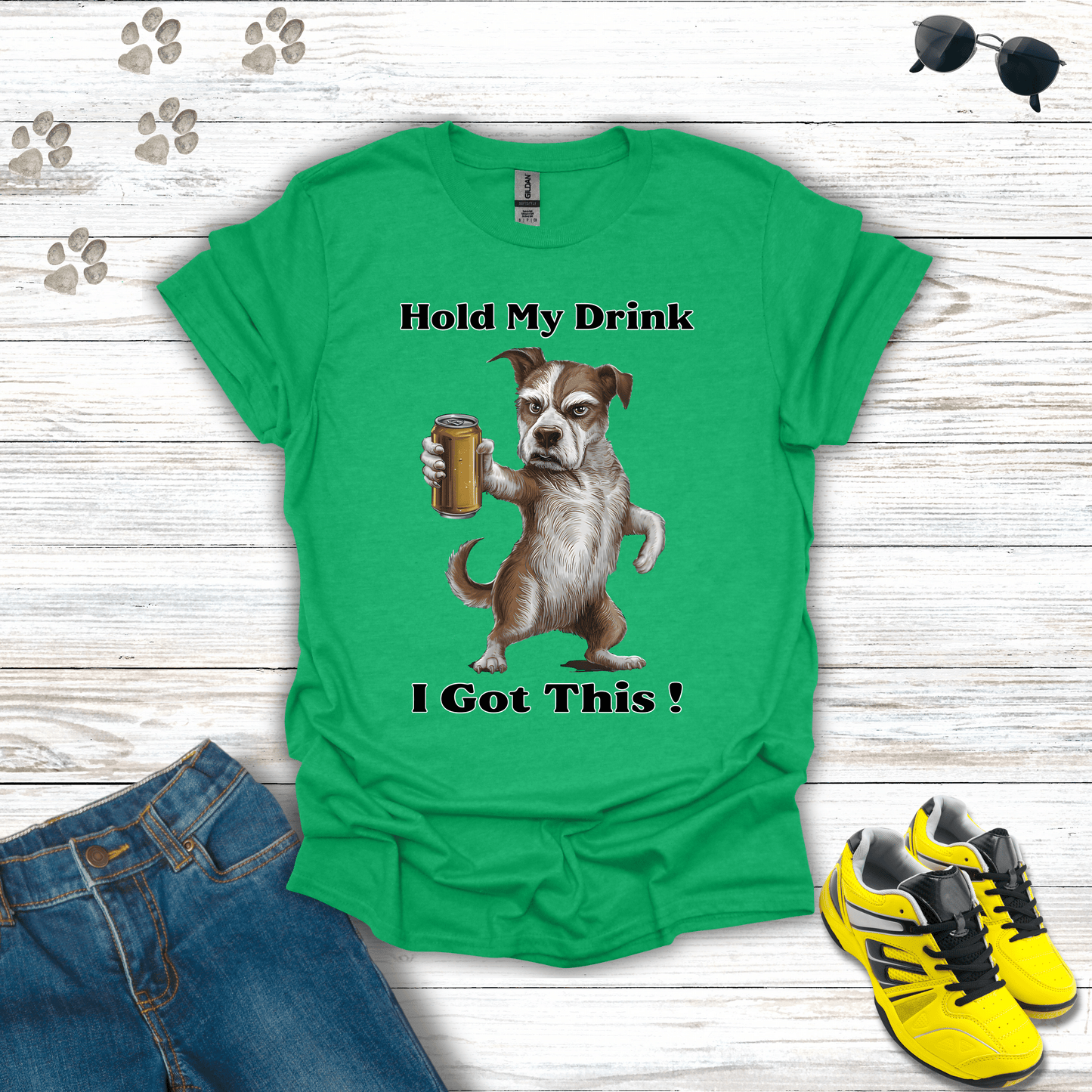 Dog - Hold My Drink I Got This T-Shirt Heather Irish Green / S unisex graphic t-shirt