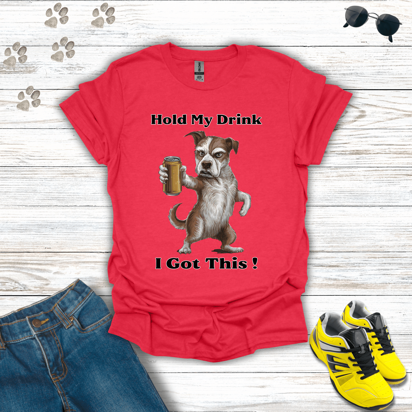 Dog - Hold My Drink I Got This T-Shirt Heather Red / S unisex graphic t-shirt