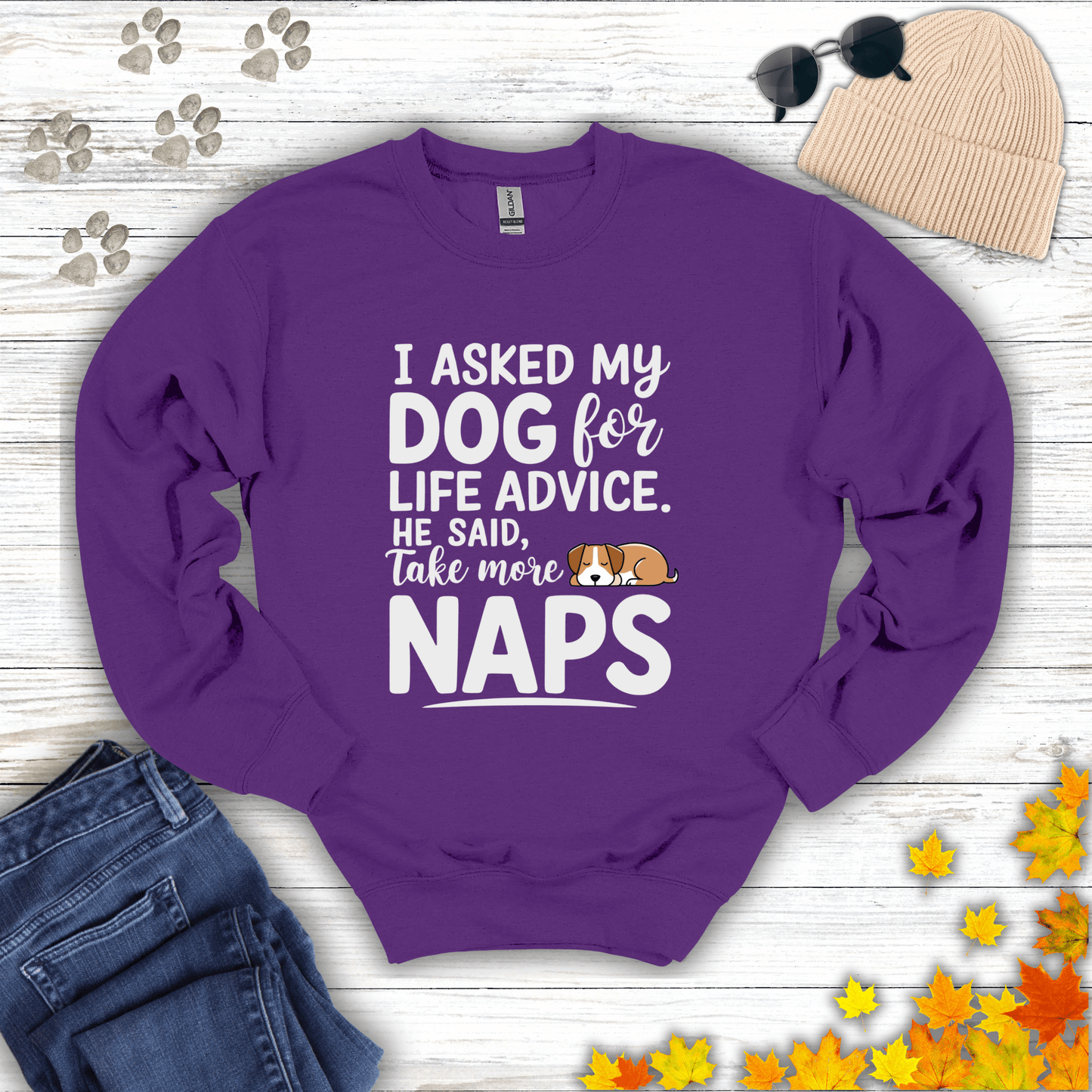 Dog Life Advice Sweatshirt S / Purple unisex graphic t-shirt