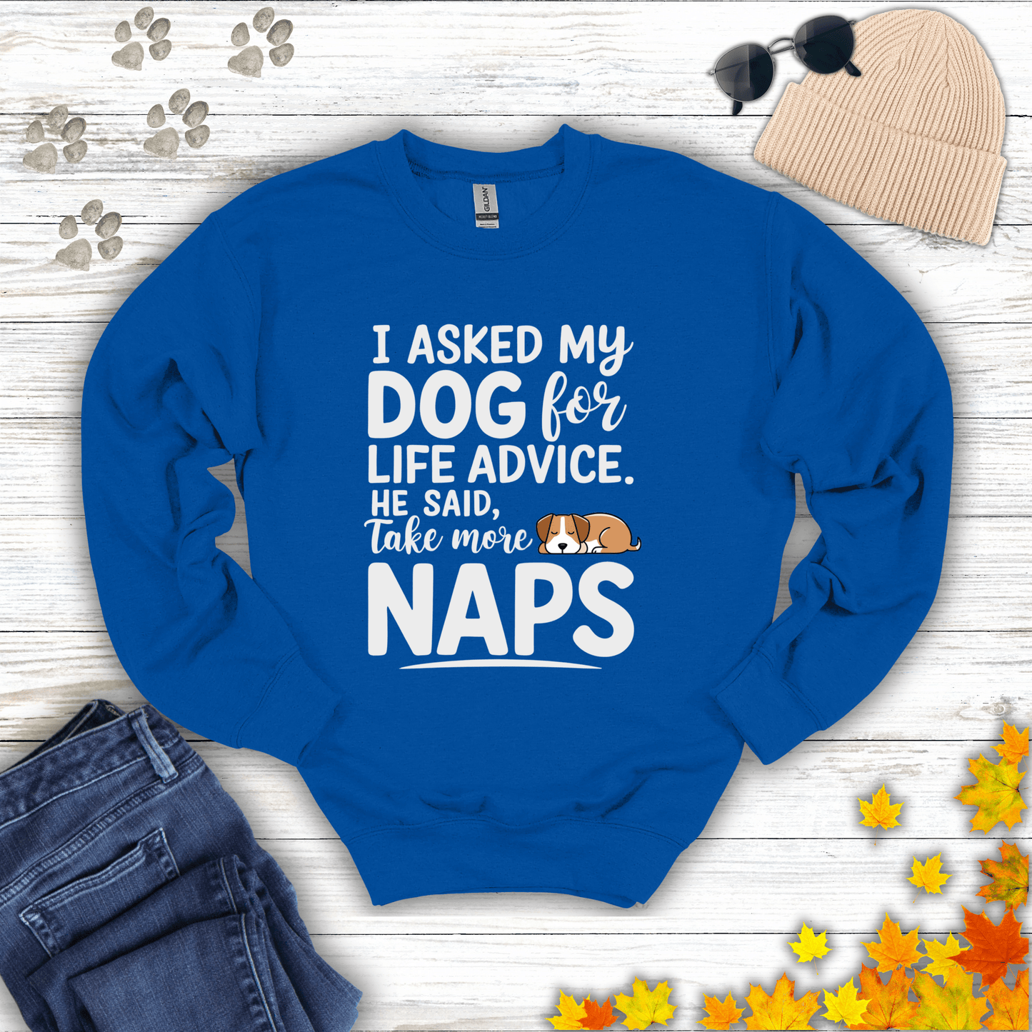 Dog Life Advice Sweatshirt S / Royal unisex graphic t-shirt