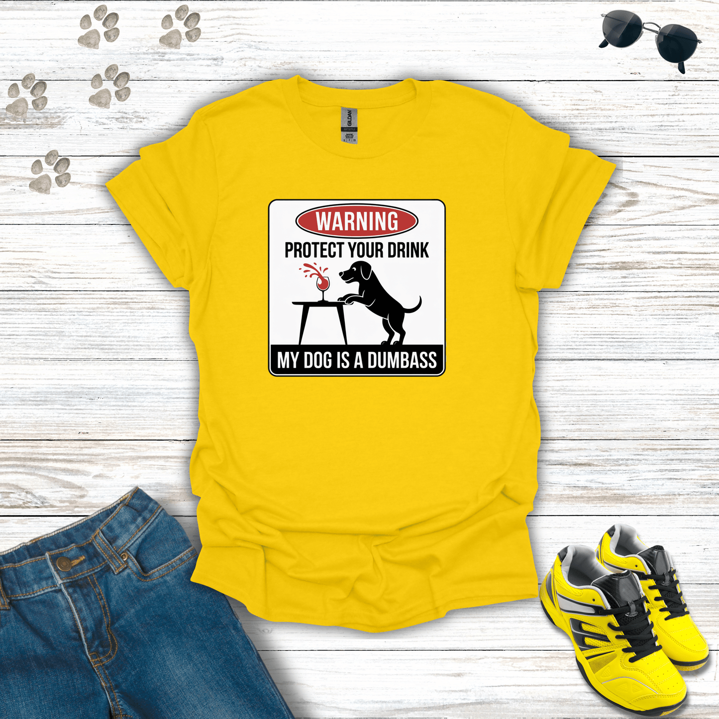 Dog Warning T-Shirt Daisy / S unisex graphic t-shirt