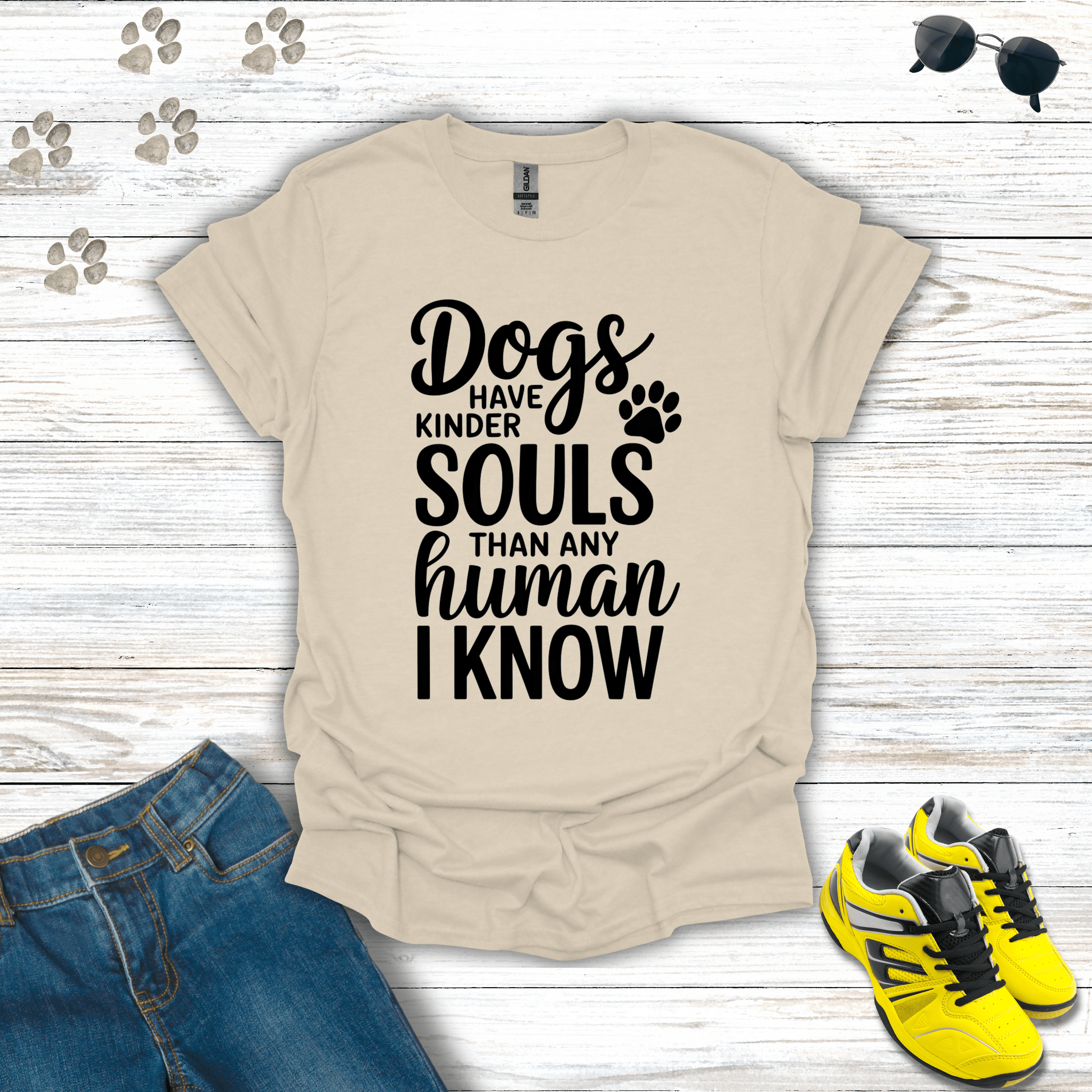 Dogs Have Kinder Souls T-Shirt Natural / S unisex graphic t-shirt