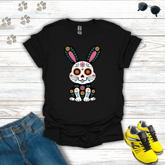 El Conejo Alegre Sugar Skull Bunny T-Shirt Black / S unisex graphic t-shirt