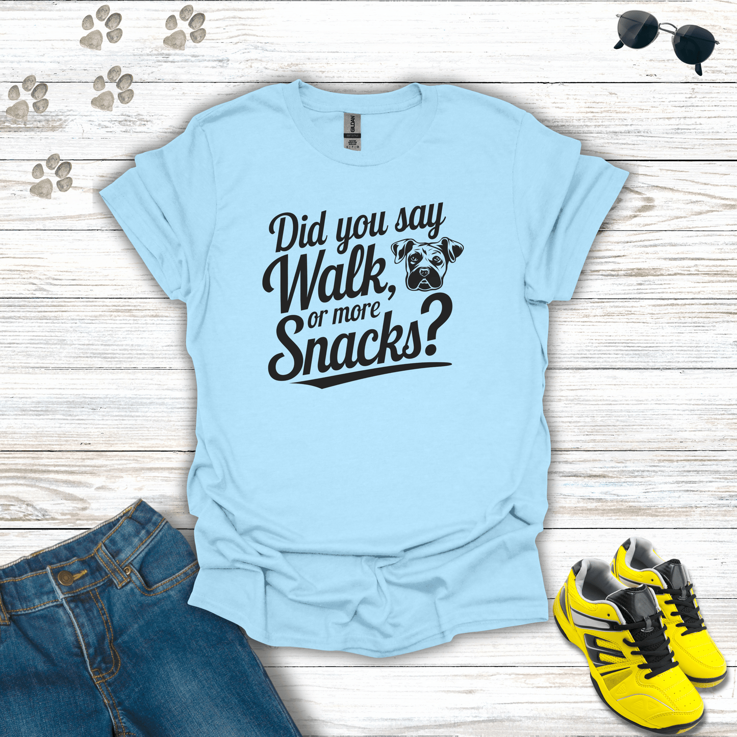 Fun Walk or Snacks T-Shirt Light Blue / S unisex graphic t-shirt