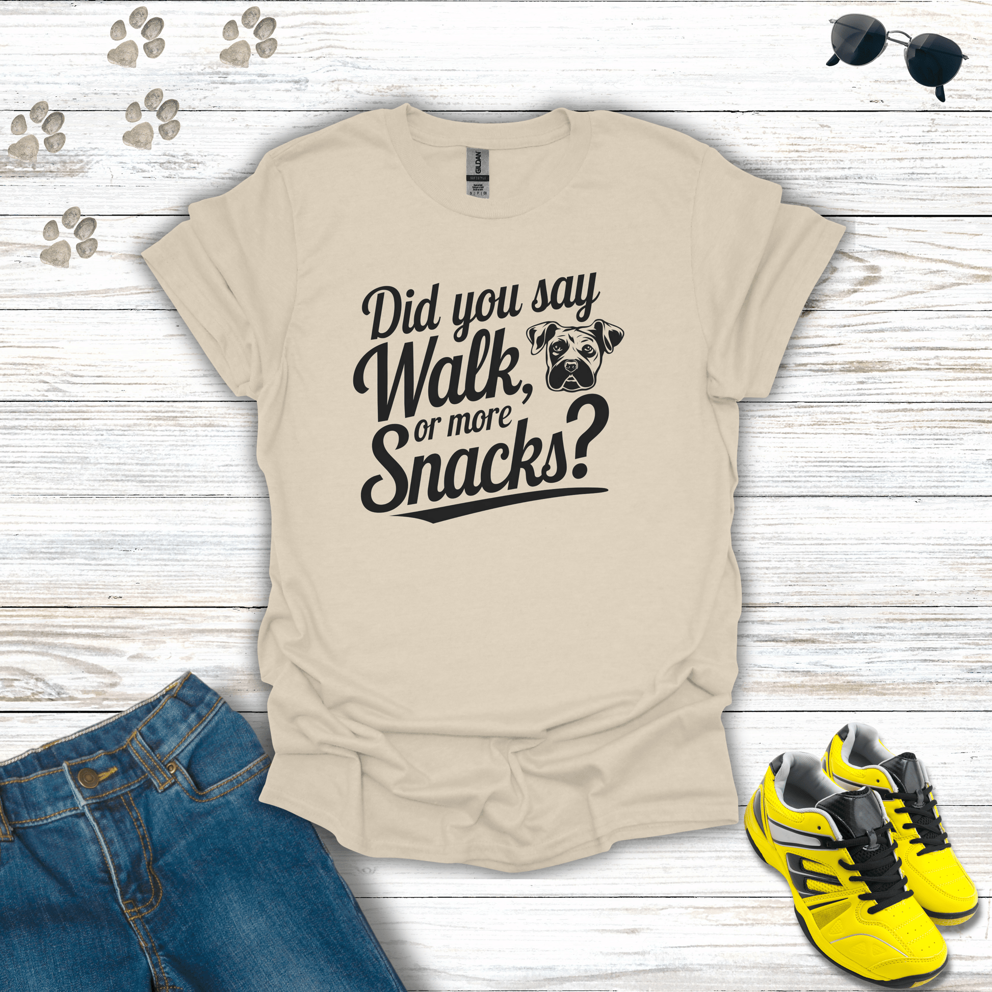 Fun Walk or Snacks T-Shirt Natural / S unisex graphic t-shirt