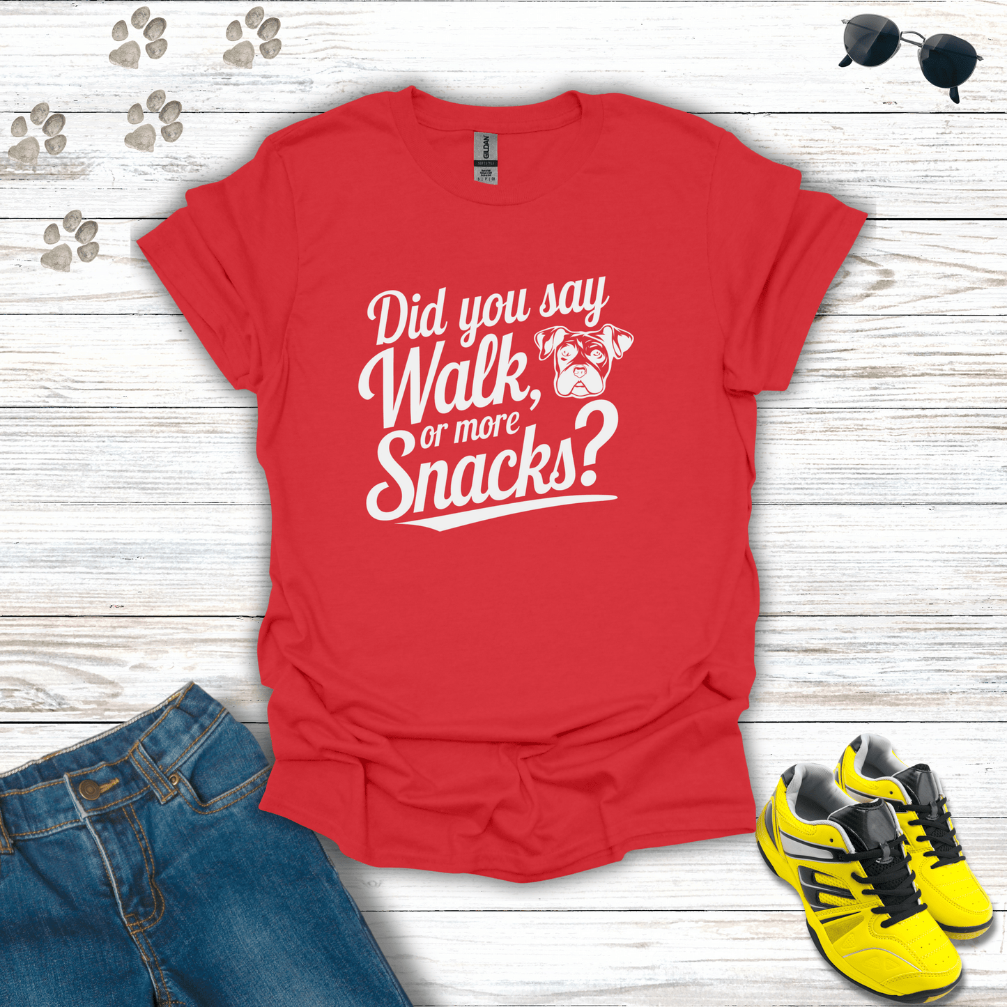 Fun Walk or Snacks T-Shirt Red / S unisex graphic t-shirt