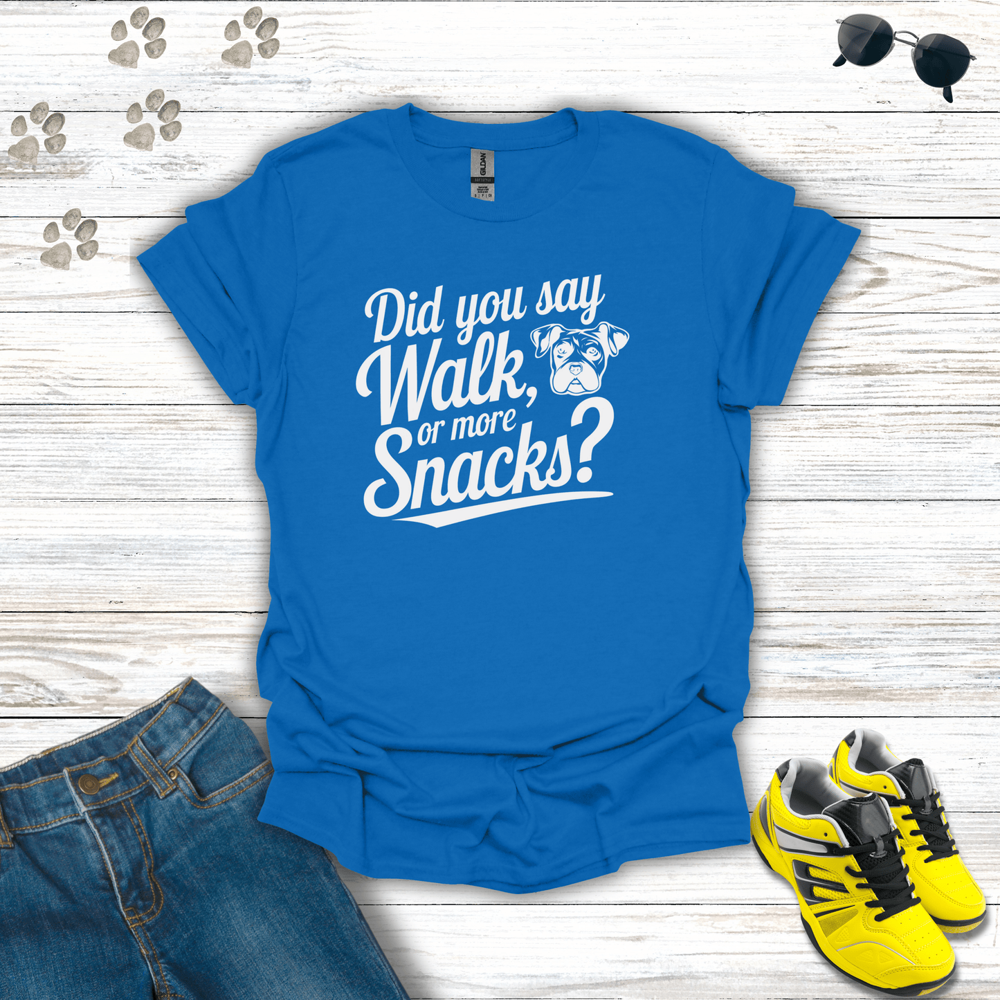 Fun Walk or Snacks T-Shirt Royal / S unisex graphic t-shirt