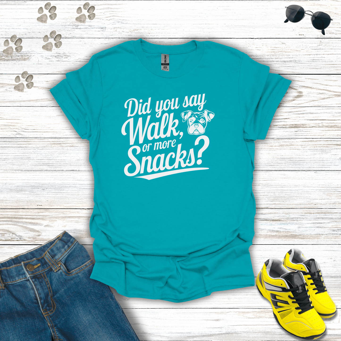 Fun Walk or Snacks T-Shirt Tropical Blue / S unisex graphic t-shirt