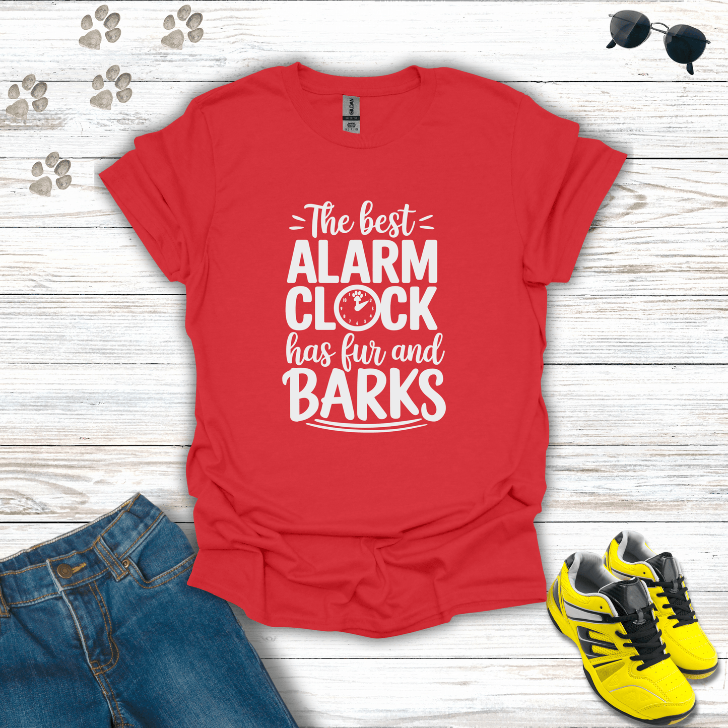 Fur and Barks T-Shirt Red / S unisex graphic t-shirt