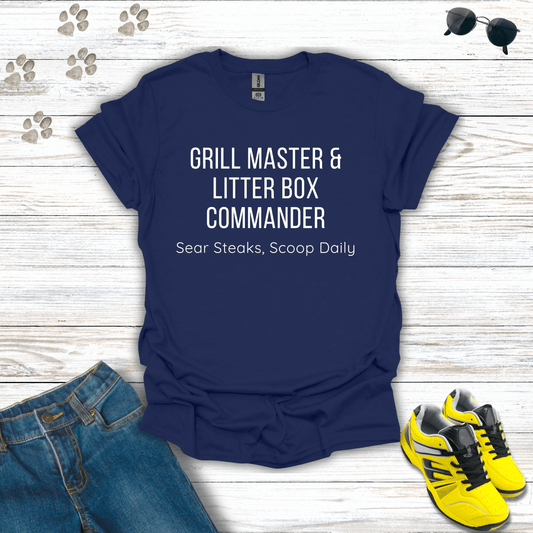 Grill & Litter Box T-Shirt Navy / S unisex graphic t-shirt