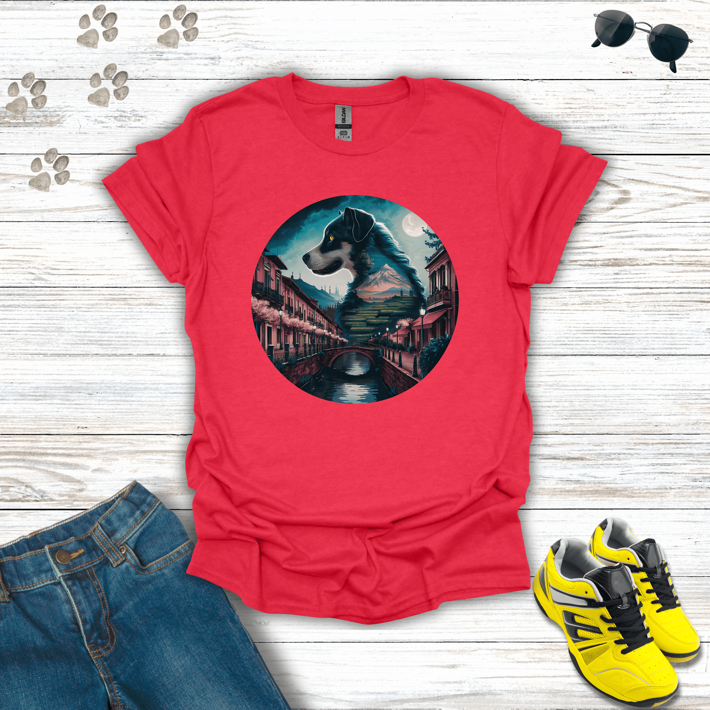 Guardian Of The Night T-Shirt Heather Red / S unisex graphic t-shirt
