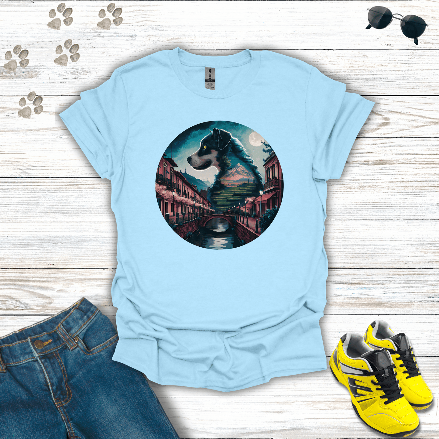 Guardian Of The Night T-Shirt Light Blue / S unisex graphic t-shirt