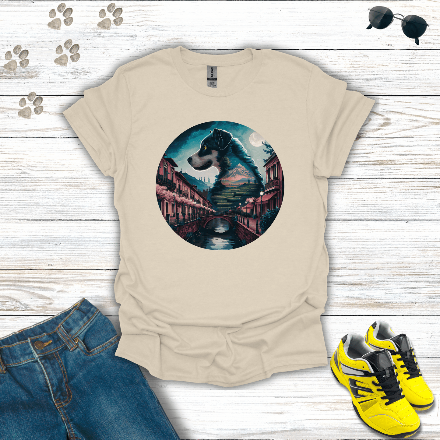 Guardian Of The Night T-Shirt Natural / S unisex graphic t-shirt