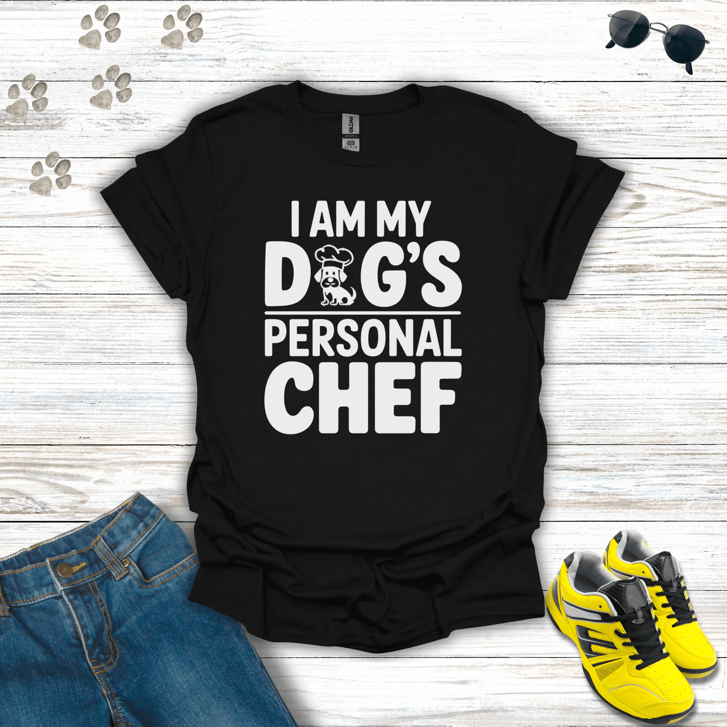 I Am My Dog's Personal Chef T-Shirt Black / S unisex graphic t-shirt