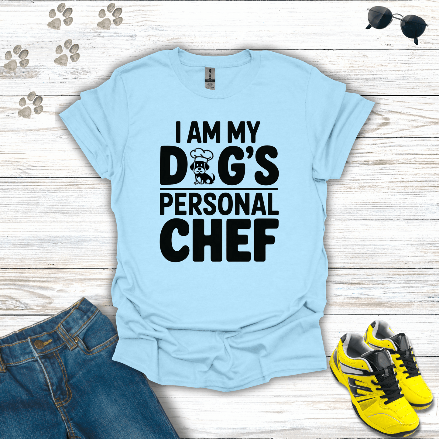 I Am My Dog's Personal Chef T-Shirt Light Blue / S unisex graphic t-shirt