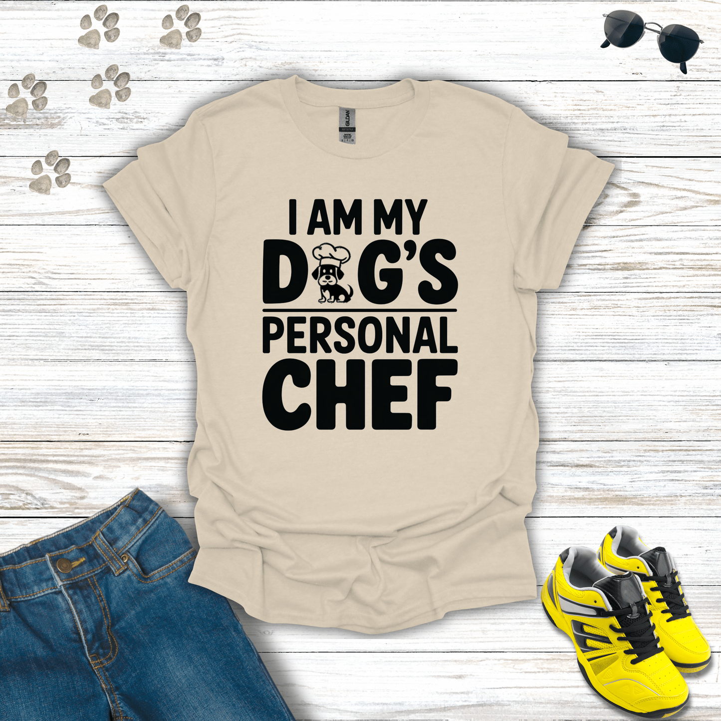 I Am My Dog's Personal Chef T-Shirt Natural / S unisex graphic t-shirt