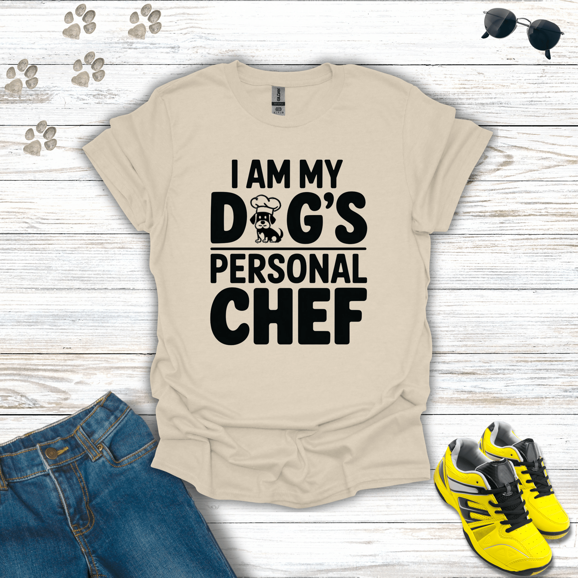 I Am My Dog's Personal Chef T-Shirt Natural / S unisex graphic t-shirt