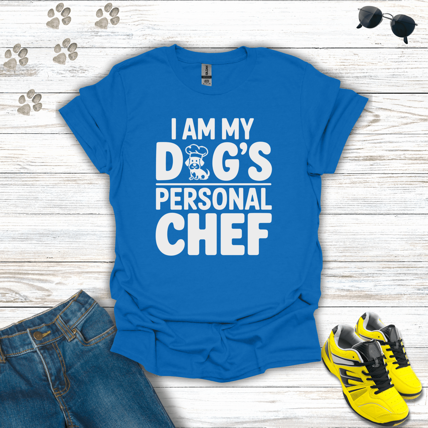 I Am My Dog's Personal Chef T-Shirt Royal / S unisex graphic t-shirt