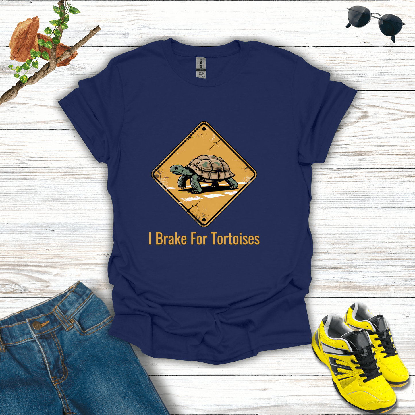 I Brake For Tortoises T-Shirt Navy / S unisex graphic t-shirt
