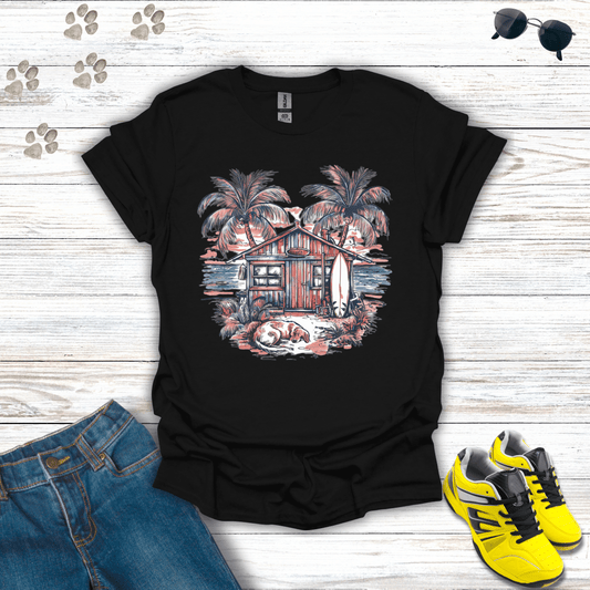 Laid-Back Shores T-Shirt Black / S unisex graphic t-shirt