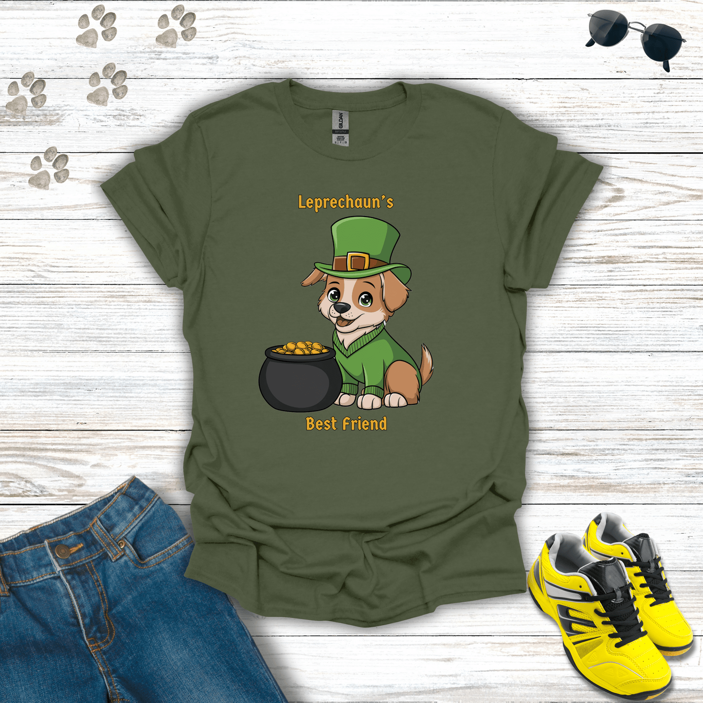 Leprechaun's Best Friend T-Shirt Military Green / S unisex graphic t-shirt