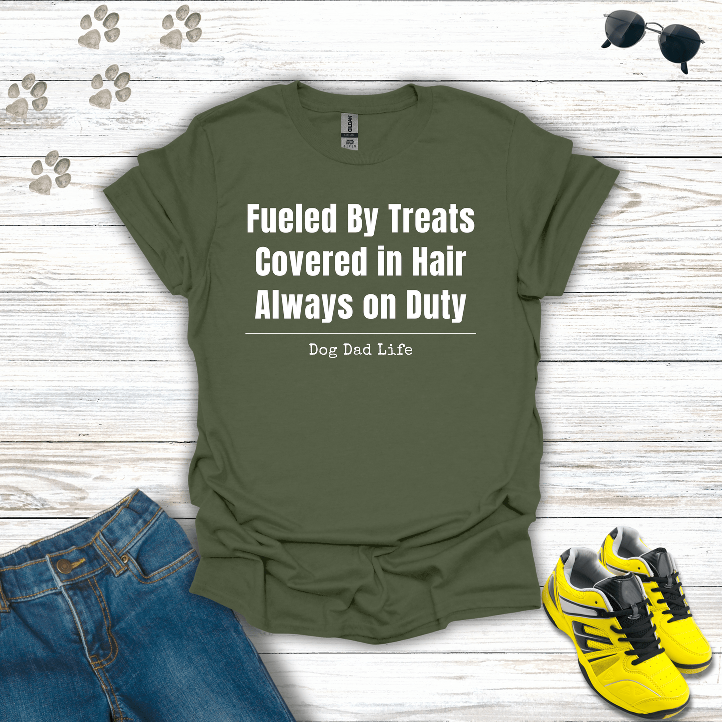 Life of Dog Dad T-Shirt Military Green / S unisex graphic t-shirt