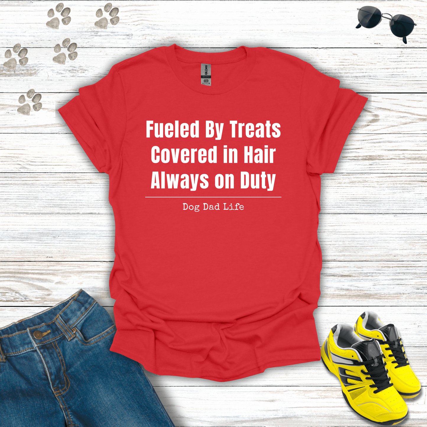 Life of Dog Dad T-Shirt Red / S unisex graphic t-shirt