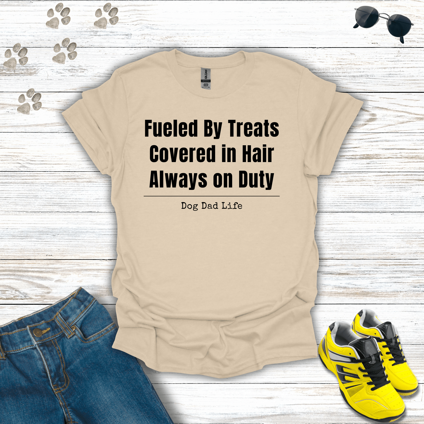 Life of Dog Dad T-Shirt Sand / S unisex graphic t-shirt
