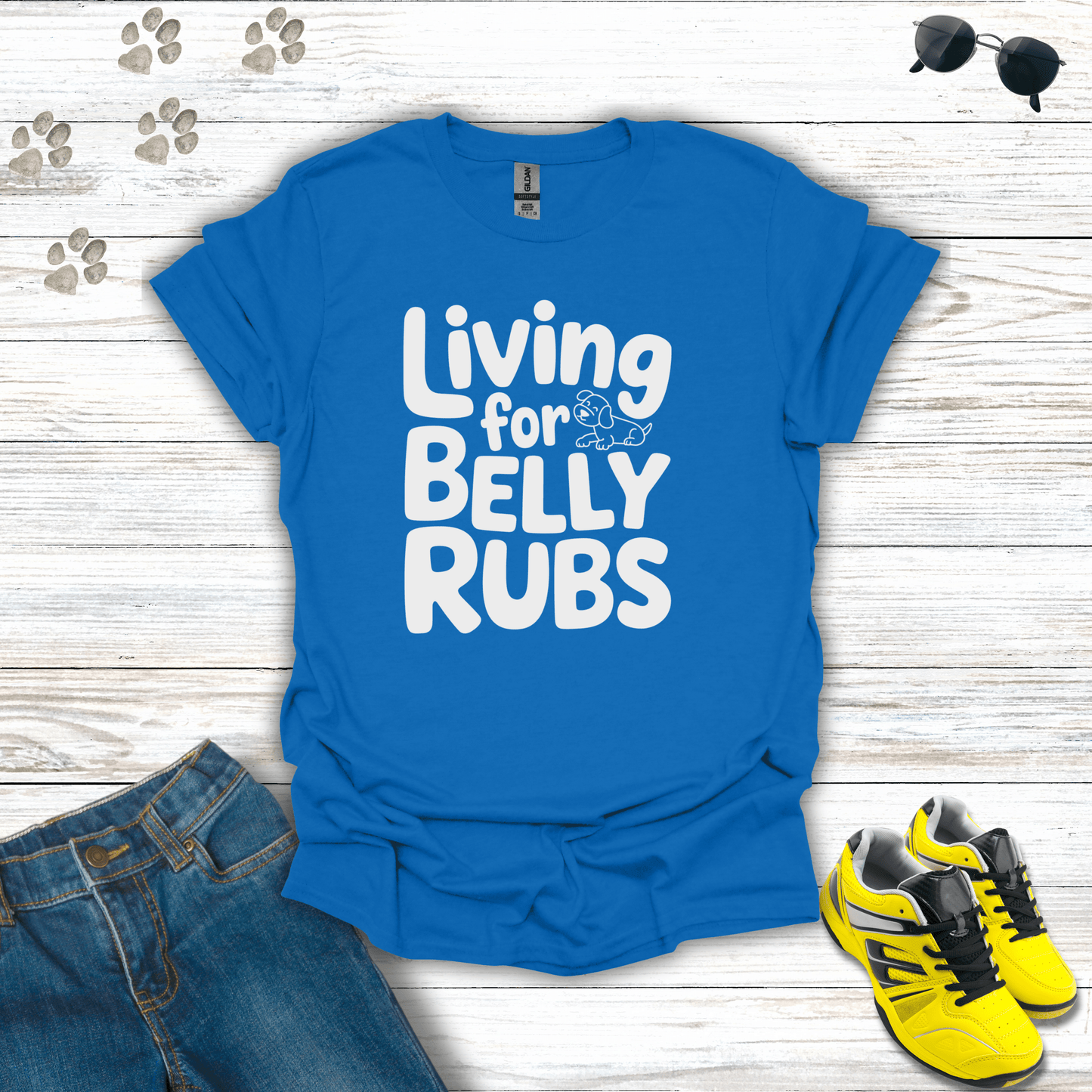 Living For Belly Rubs T-Shirt Royal / S unisex graphic t-shirt