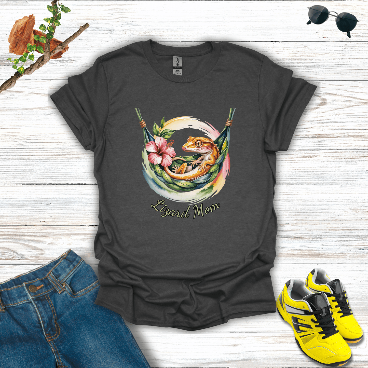 Lizard Mom T-Shirt Dark Heather / S unisex graphic t-shirt