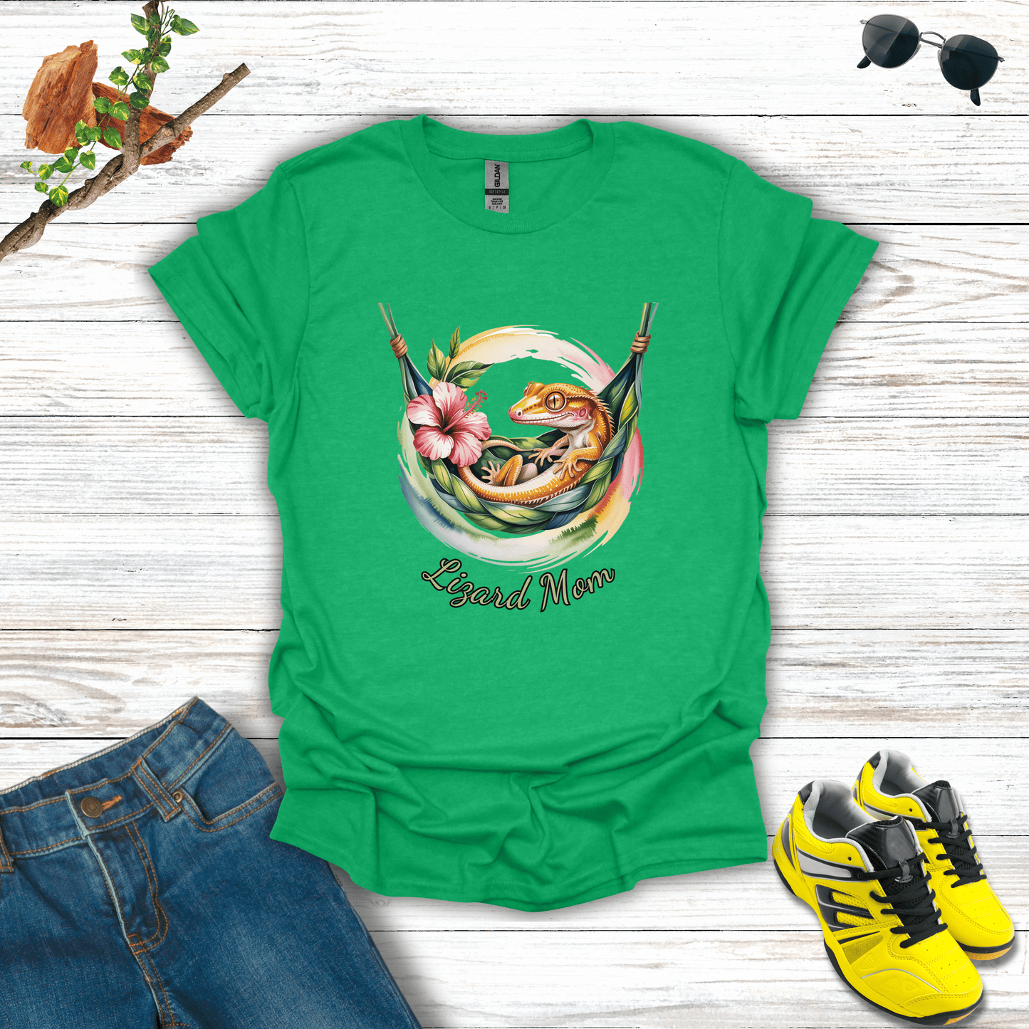 Lizard Mom T-Shirt Heather Irish Green / S unisex graphic t-shirt